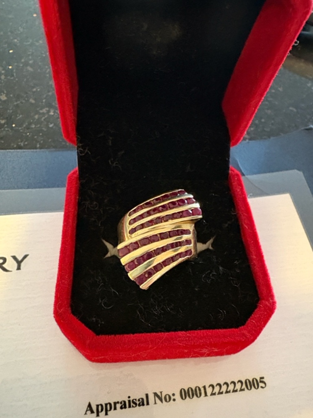 Gold 10K  Ring with Pink Ruby Stones